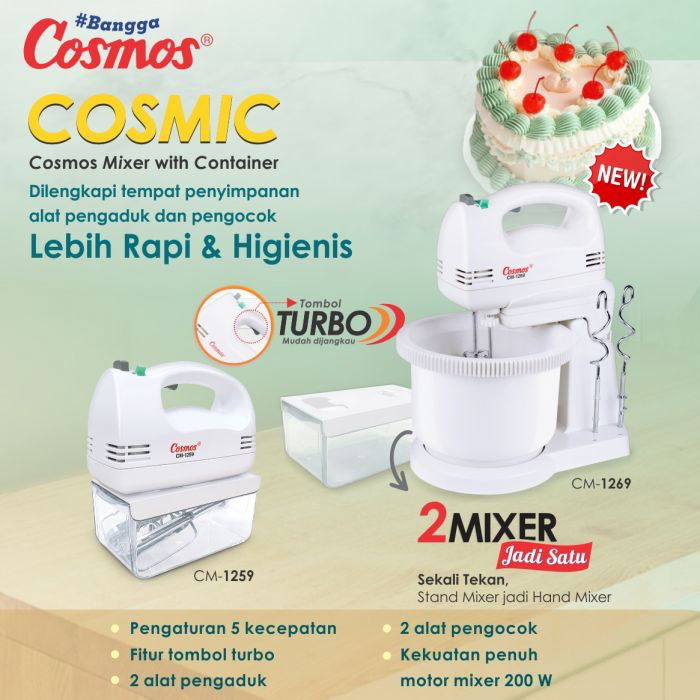 Cosmos New Mixer Stand Cosmic 2in1 - CM-1259 | CM1259